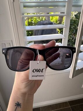 OWL Black & White Wayfarer Sunglasses